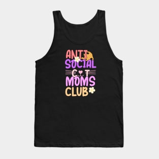 Anti social cat mom's club Tank Top